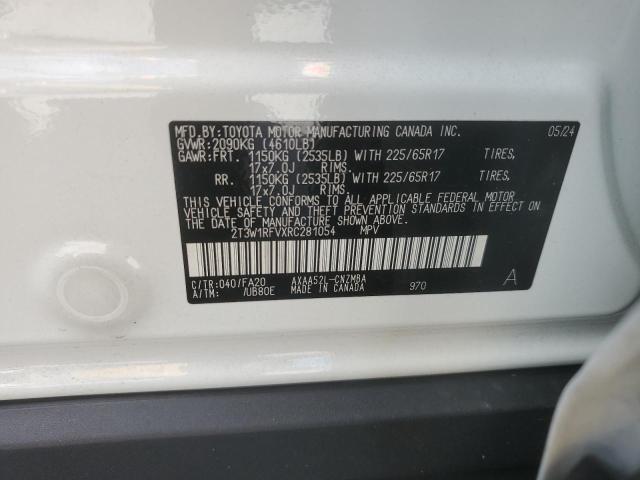 2T3W1RFVXRC281054 - 2024 TOYOTA RAV4 XLE 白色 照片 13
