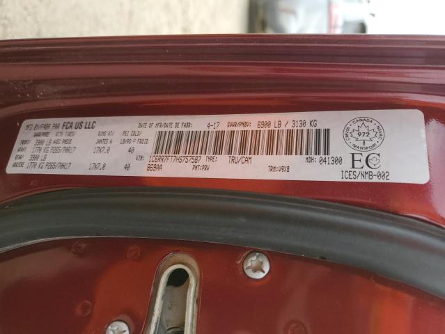 1C6RR7FT7HS757587 - 2017 RAM 1500 ST BURGUNDY photo 13