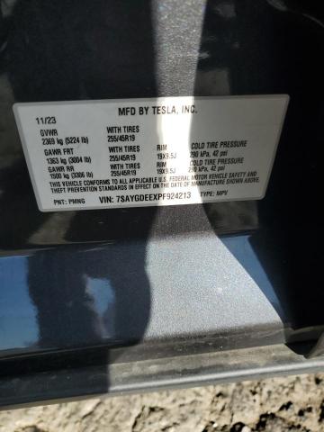 7SAYGDEEXPF924213 - 2023 TESLA MODEL Y გრაფიტი ფოტო 13