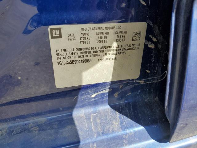1G1JC5SB9D4190055 - 2013 CHEVROLET SONIC LT BLUE photo 12