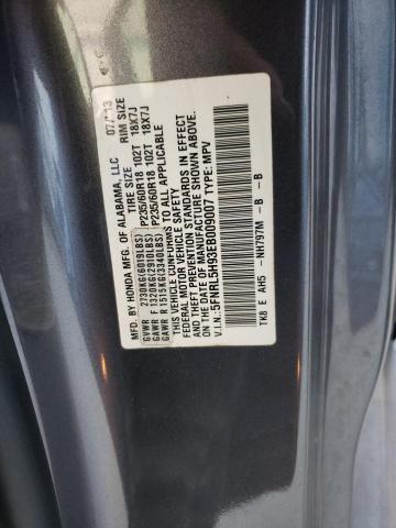 5FNRL5H93EB009007 - 2014 HONDA ODYSSEY TOURING Сұр фото 14