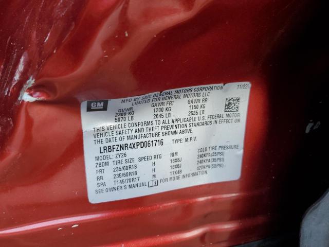 LRBFZNR4XPD061716 - 2023 BUICK ENVISION ESSENCE Կարմիր լուսանկար 12