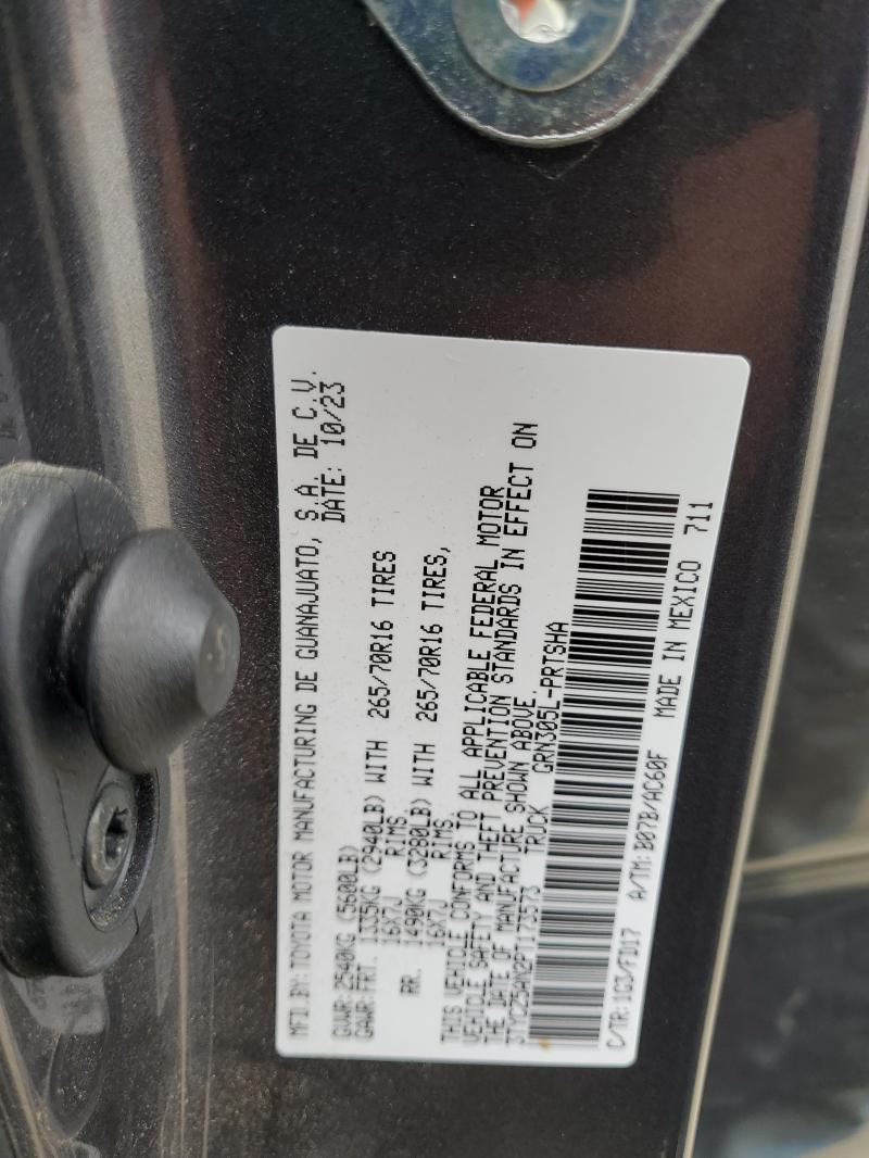 3TYCZ5AN2PT173573 - 2023 TOYOTA TACOMA DOUBLE CAB GRAY photo 12