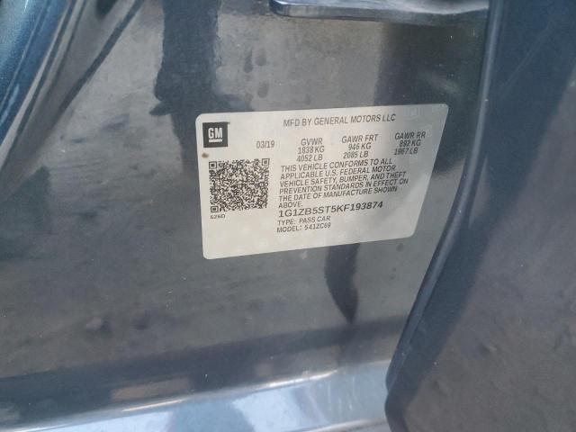 1G1ZB5ST5KF193874 - 2019 CHEVROLET MALIBU LS Turkuaz fotoğraf 12