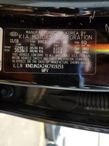 KNDJN2A24K7919253 - 2019 KIA SOUL BLACK photo 13