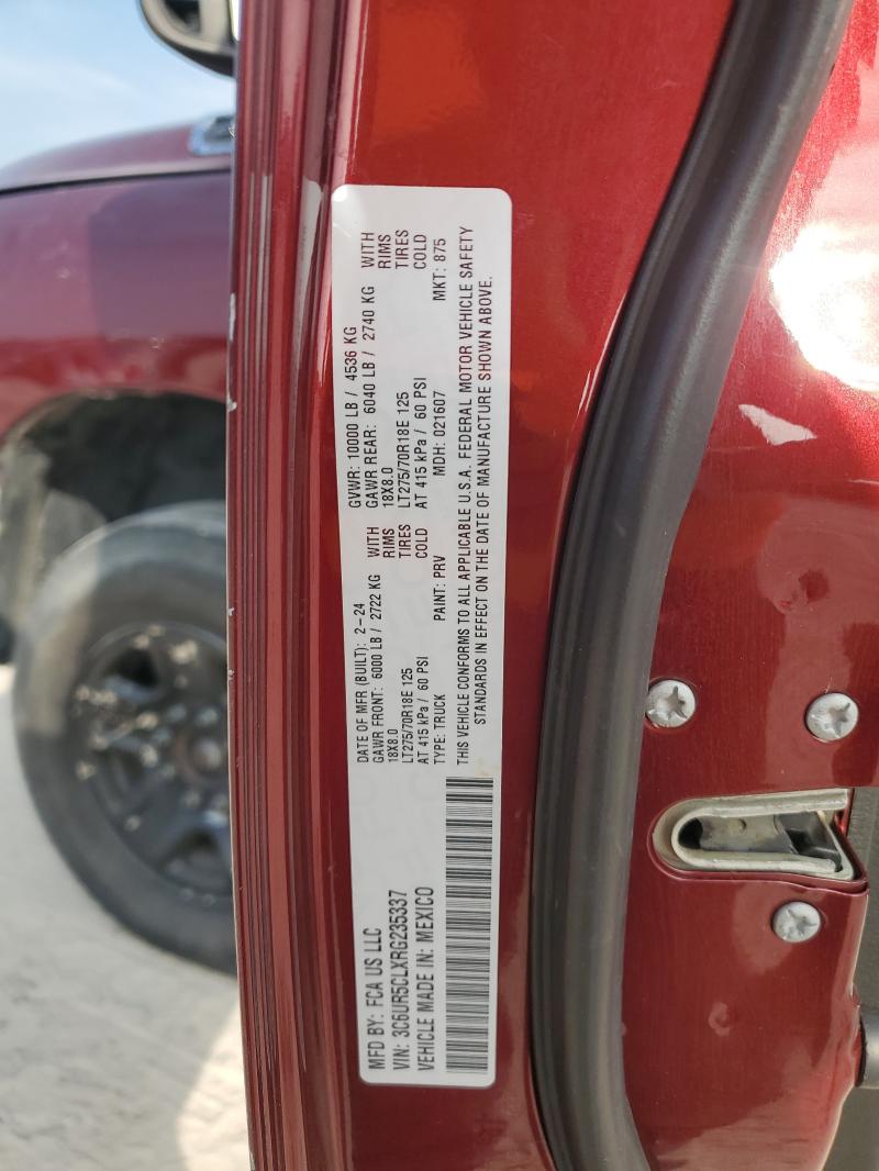 3C6UR5CLXRG235337 - 2024 RAM 2500 TRADESMAN BURGUNDY photo 12