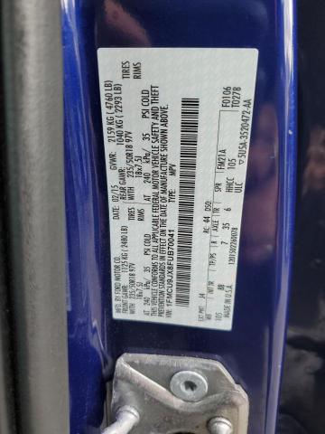 1FMCU9JX8FUB70041 - 2015 FORD ESCAPE TITANIUM 蓝色 照片 13