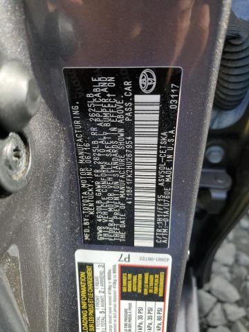 4T1BF1FK2HU267954 - 2017 TOYOTA CAMRY LE GRAY photo 12