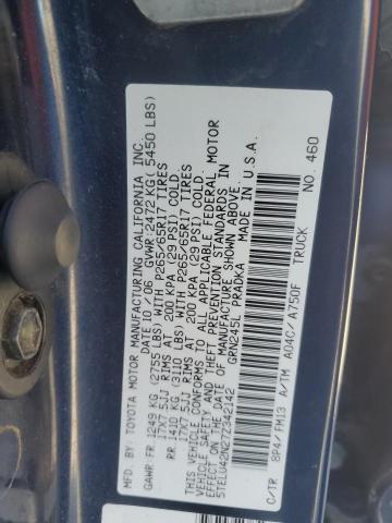 5TELU42N27Z342142 - 2007 TOYOTA TACOMA DOUBLE CAB BLUE photo 12