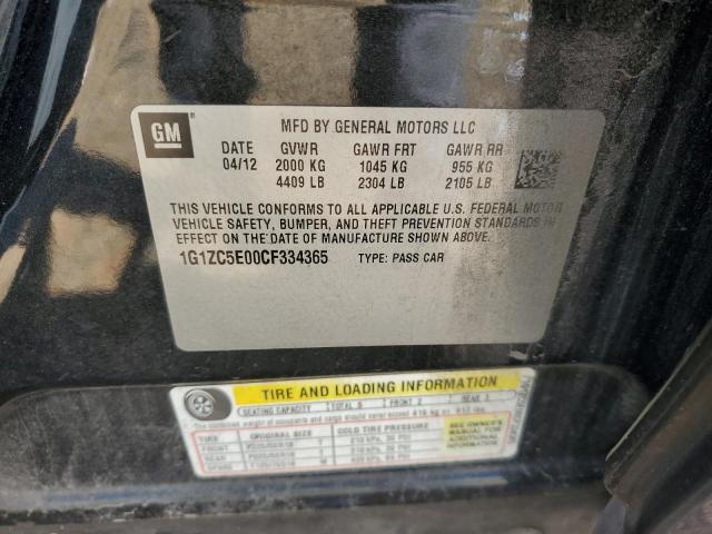 1G1ZC5E00CF334365 - 2012 CHEVROLET MALIBU 1LT CHARCOAL photo 12