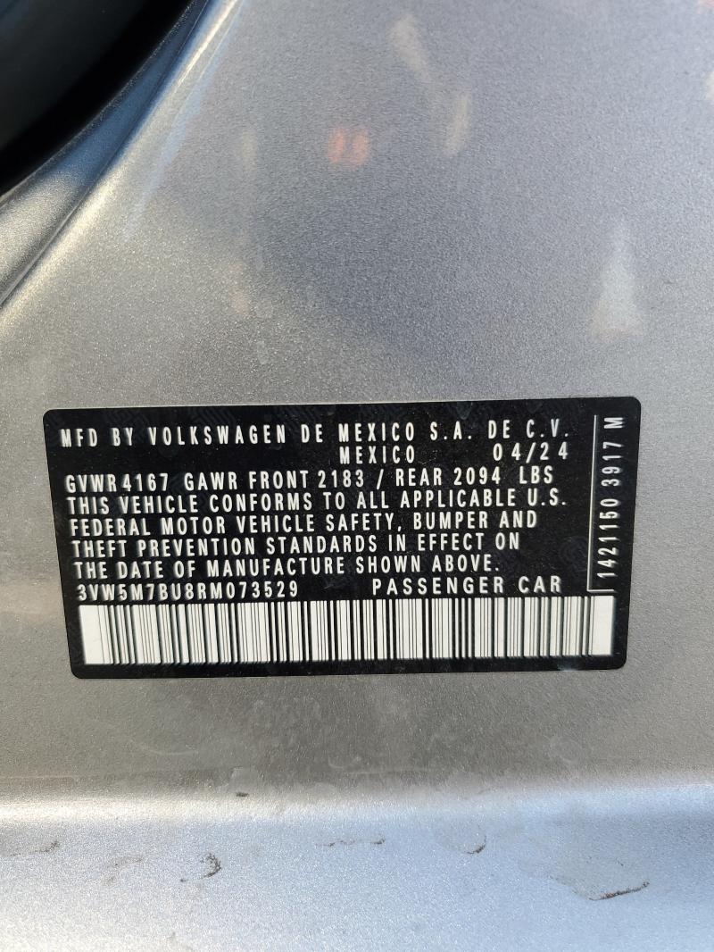 3VW5M7BU8RM073529 - 2024 VOLKSWAGEN JETTA S 银色 照片 13