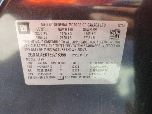 2GNALAEK7E6218955 - 2014 CHEVROLET EQUINOX LS CHARCOAL photo 13