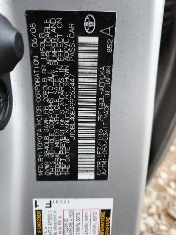 JTDBL40E499062447 - 2009 TOYOTA COROLLA BASE SILVER photo 13