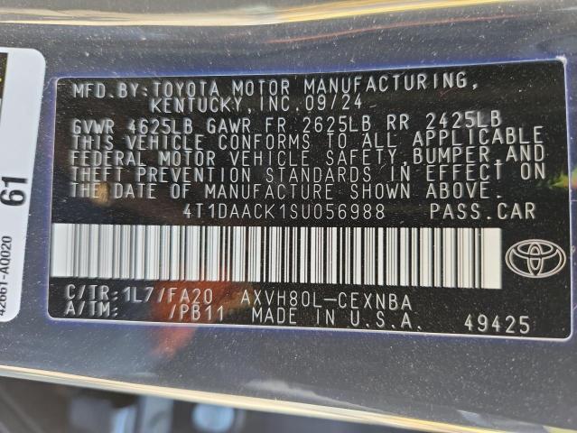 4T1DAACK1SU056988 - 2025 TOYOTA CAMRY XSE GRAY photo 12