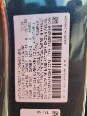 2HGFE4F80SH313274 - 2025 HONDA CIVIC SPORT 灰色 照片 12