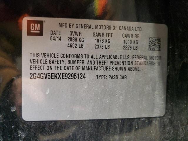 2G4GV5EKXE9295124 - 2014 BUICK REGAL 黑色 照片 12