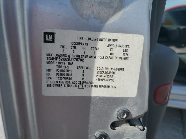 1G4HP52K63U176702 - 2003 BUICK LESABRE CUSTOM SILVER photo 12