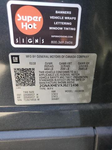 2GNAXHEVXJ6271456 - 2018 CHEVROLET EQUINOX LS 灰色 照片 13