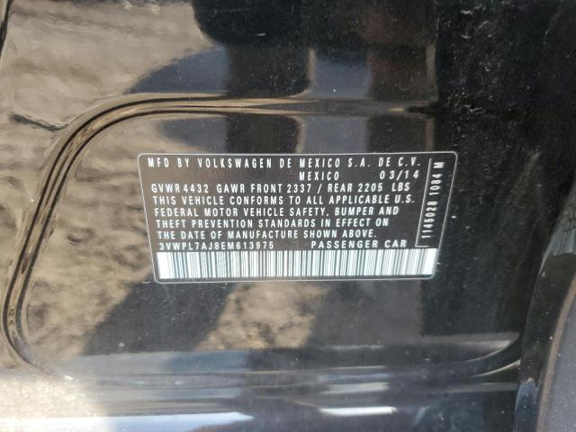 3VWPL7AJ8EM613975 - 2014 VOLKSWAGEN JETTA TDI BLACK photo 12
