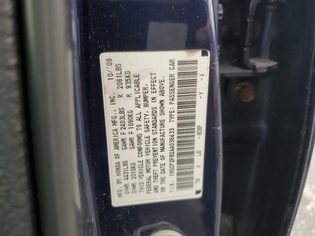 1HGCP2F82AA036433 - 2010 HONDA ACCORD EXL BLUE photo 12