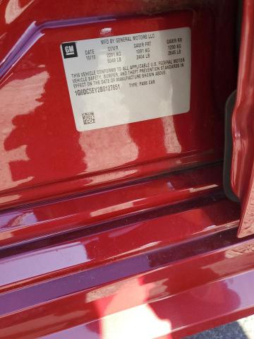 1G6DC5EY2B0127651 - 2011 CADILLAC CTS RED photo 12