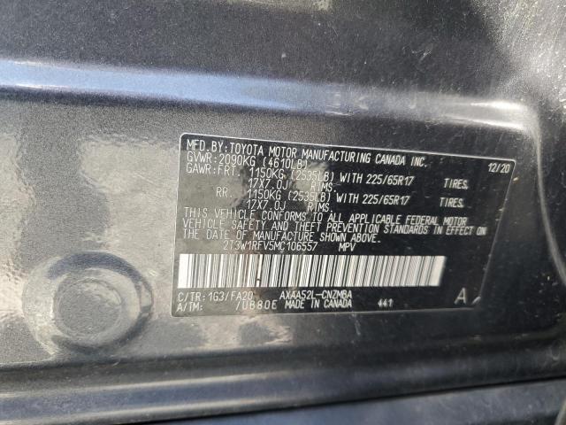 2T3W1RFV5MC106557 - 2021 TOYOTA RAV4 XLE CHARCOAL photo 14