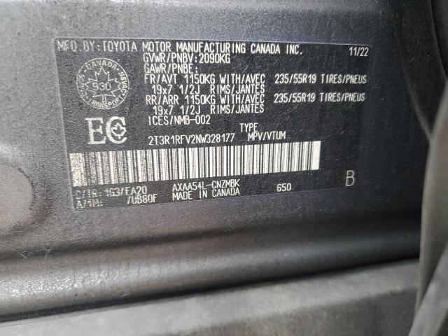2T3R1RFV2NW328177 - 2022 TOYOTA RAV4 XLE GRAY photo 13