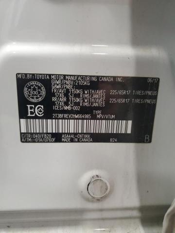 2T3BFREV2HW664985 - 2017 TOYOTA RAV4 LE أبيض صورة 13