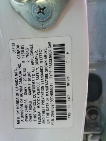 2HGFB2F56DH555041 - 2013 HONDA CIVIC LX თეთრი ფოტო 12