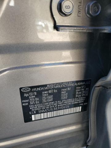 5NMZU3LB8JH106126 - 2018 HYUNDAI SANTA FE S ნაცრისფერი ფოტო 12