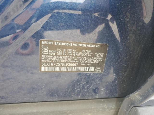 5UXTR7C57KLF35557 - 2019 BMW X3 SDRIVE30I BLUE photo 13