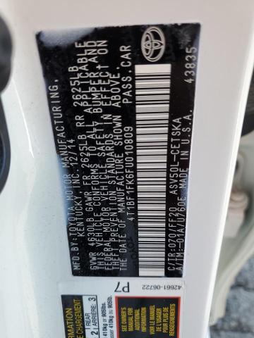 4T1BF1FK6FU010809 - 2015 TOYOTA CAMRY LE WHITE photo 12