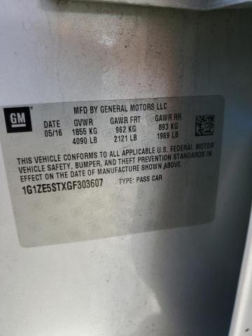 1G1ZE5STXGF303607 - 2016 CHEVROLET MALIBU LT SILVER photo 12