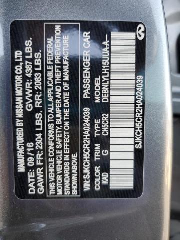 SJKCH5CR2HA024039 - 2017 INFINITI QX30 BASE GRAY photo 13