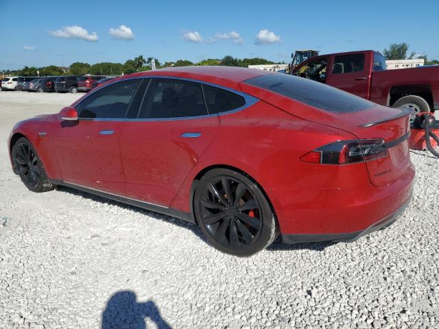 5YJSA1H12EFP35046 - 2014 TESLA MODEL S Rot Foto 2