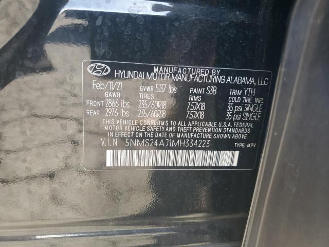 5NMS24AJ1MH334223 - 2021 HYUNDAI SANTA FE SEL 黑色 照片 13