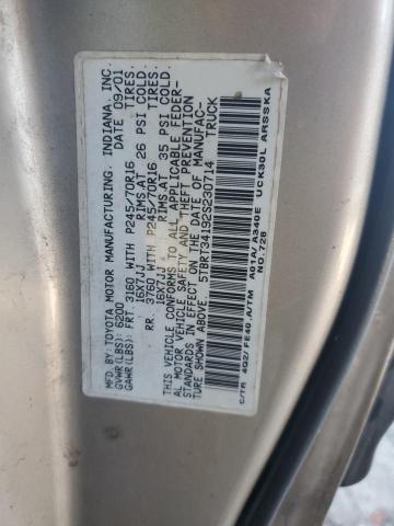 5TBRT34192S230714 - 2002 TOYOTA TUNDRA ACCESS CAB Altın fotoğraf 12