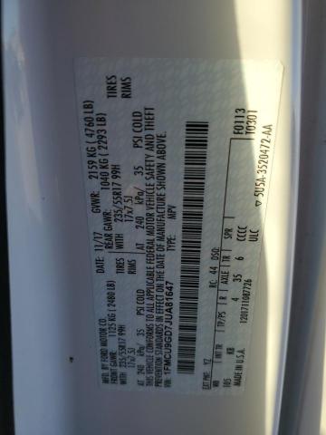 1FMCU9GD7JUA81647 - 2018 FORD ESCAPE SE Ақ фото 13