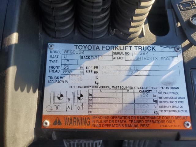 67287 - 2015 TOYT FORKLIFT 橙色 照片 10