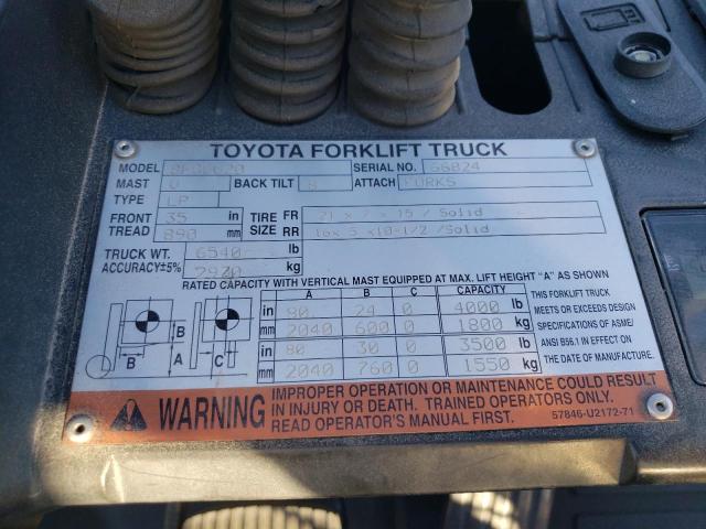 66824 - 2015 TOYOTA 8FGCU20 橙色 照片 10