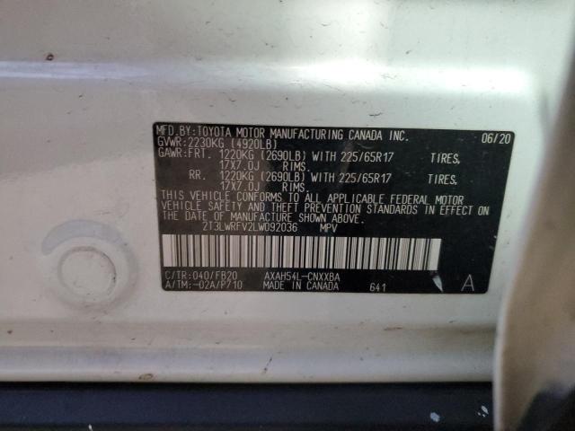 2T3LWRFV2LW092036 - 2020 TOYOTA RAV4 LE WHITE photo 13