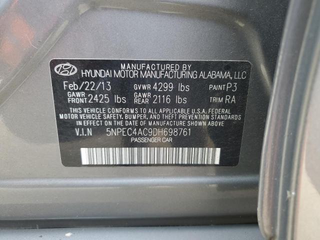 5NPEC4AC9DH698761 - 2013 HYUNDAI SONATA SE 灰色 照片 12