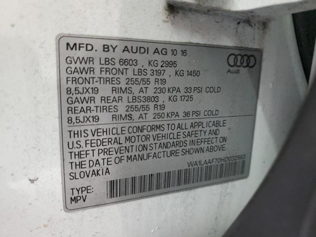 WA1LAAF70HD032563 - 2017 AUDI Q7 PREMIUM PLUS Ağ foto 13