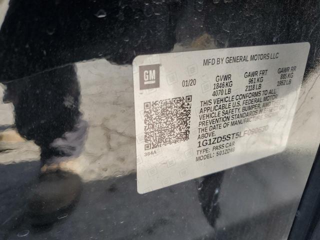 1G1ZD5ST5LF090630 - 2020 CHEVROLET MALIBU LT შავი ფოტო 12