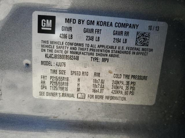 KL4CJBSB0EB582448 - 2014 BUICK ENCORE CONVENIENCE Gümüş fotoğraf 12