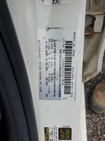 JM1BL1V73C1539271 - 2012 MAZDA 3 I WHITE photo 12