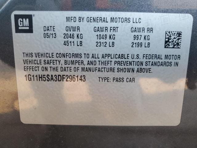 1G11H5SA3DF296143 - 2013 CHEVROLET MALIBU LTZ GRAY photo 13