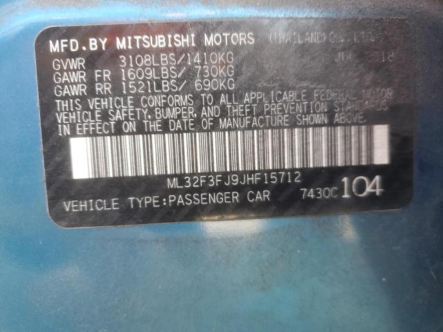 ML32F3FJ9JHF15712 - 2018 MITSUBISHI MIRAGE G4 ES 蓝色 照片 12