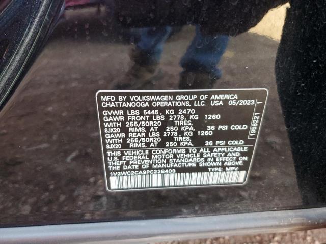 1V2WC2CA9PC228409 - 2023 VOLKSWAGEN ATLAS CROS SE Чорний фото 12