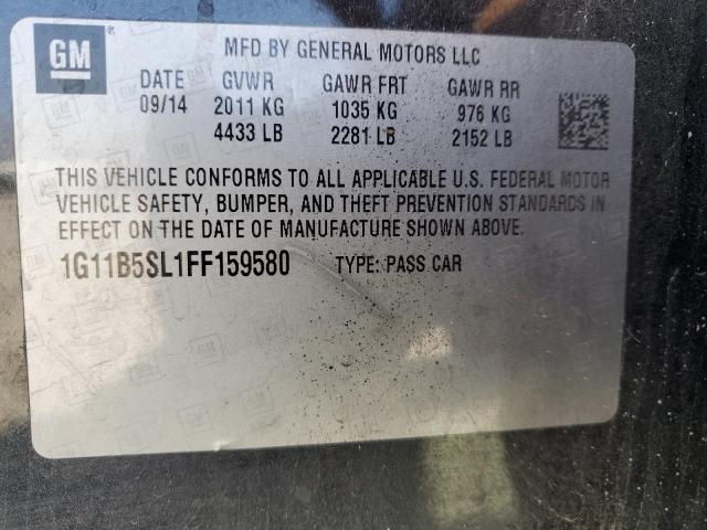 1G11B5SL1FF159580 - 2015 CHEVROLET MALIBU LS BLACK photo 12